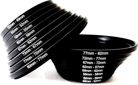 HIFFIN Camera Lens Adapter Rings Kit, 49-82mm & 82-49mm, Metal Rings ...