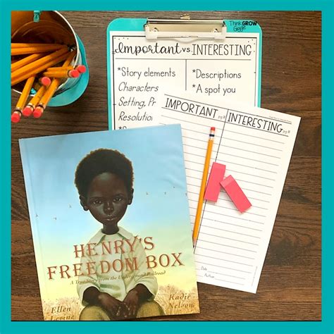 3 Meaningful Reading Activities for Henry's Freedom Box - Think Grow Giggle