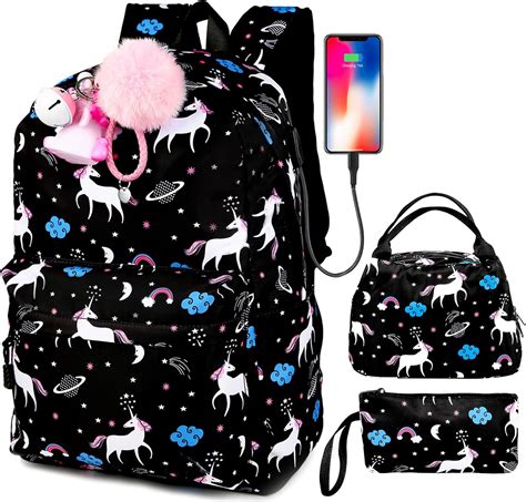 Buy SCIONE School Backpack for Teen Girls, Cute Canvas Bookbag with USB ...