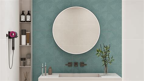 Sky Blue Punch Wall Tiles for a Soothing Bathroom Retreat