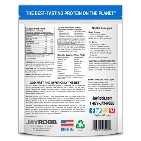 Jay Robb Whey Protein Vanilla Flavor-24 Oz – Greenbay Essentials
