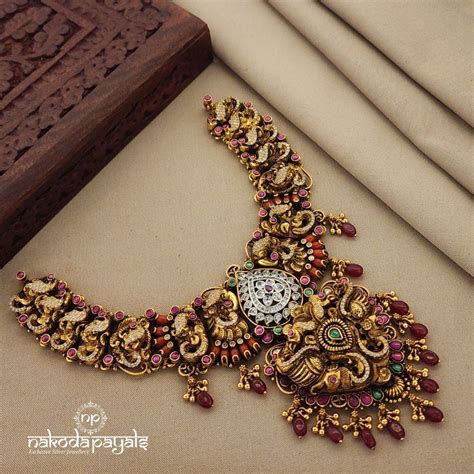 Gorgeous Peacock Short Neckpiece (Gn1189) – Nakoda Payals