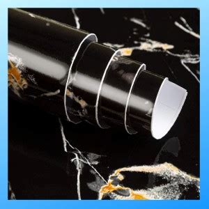A1 Decor 288 cm PVC Vinyl Granite Black Marble Wallpaper Sticker-Black ...