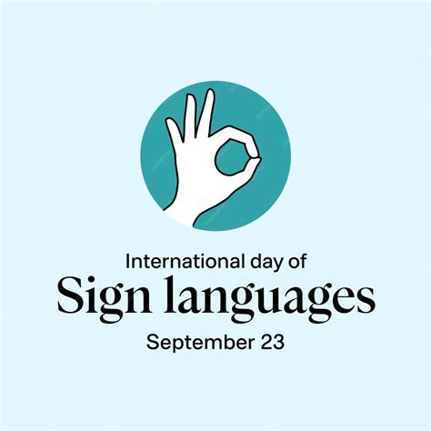 Flat international day of sign language celebration vector Illustration ...