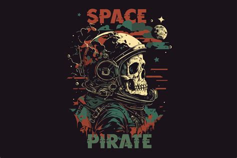 Space Pirate Rum Vector Illustration Graphic by Fractal font factory ...