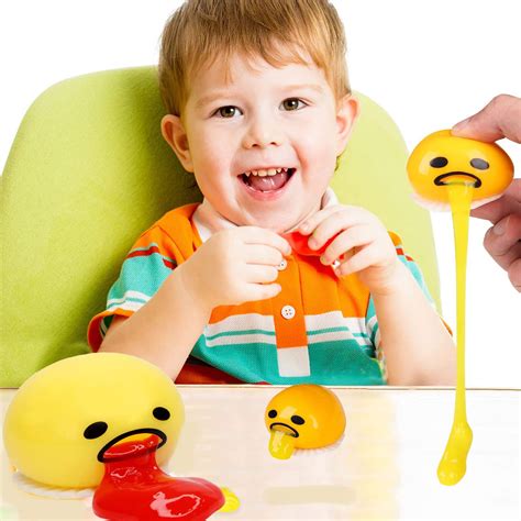 Buy Pelo 2 PCS Squishy Round Vomiting Sucking Fun Egg Yolk Stress ...