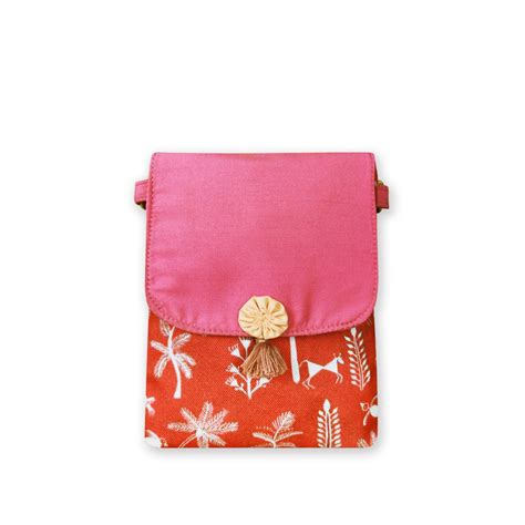 Warli Mobile Sling Bag-Orange – Crafthues