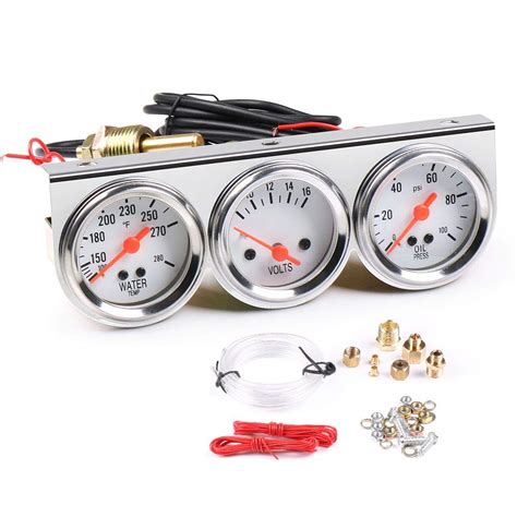 Dyno Racing 2inch 52MM Triple Gauge kit Volt Meter Water Temp ...