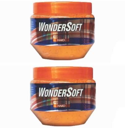 Wondersoft Pack of 2 Hard Hair Gel No Alcohol Hair Gel Pro-Vitamin B5 ...