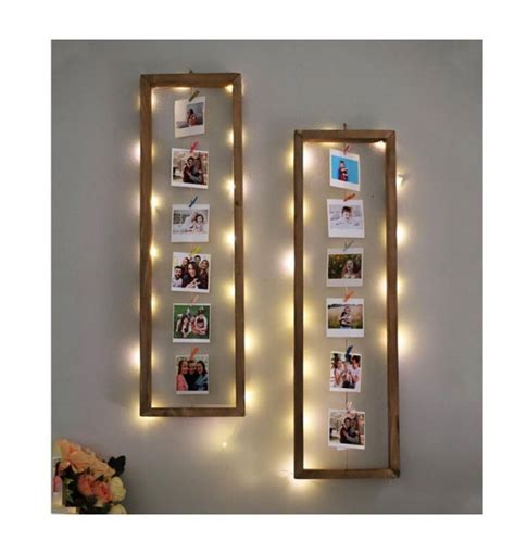 Personalized 12 Photos Led Light Wall Hanging Model Natural - Etsy India