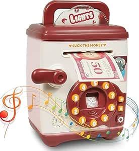 Luranol Piggy Bank Atm For Kids Money Safe Savings With Password Box ...