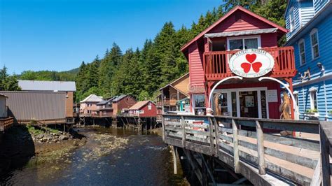 Ketchikan, Alaska, USA - July 26, 2019: Alaska Waterfront Architecture ...