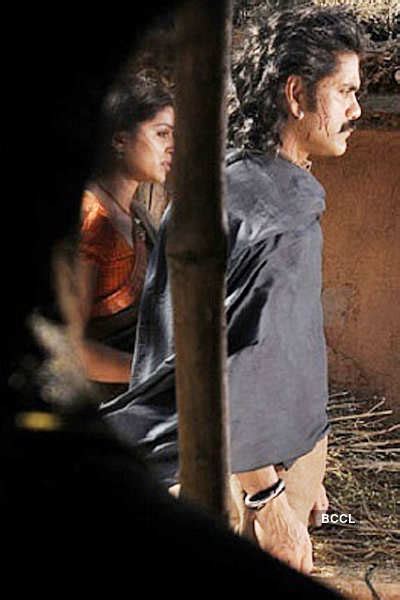 Akkineni Nagarjuna in a still from the Telugu movie 'Rajanna