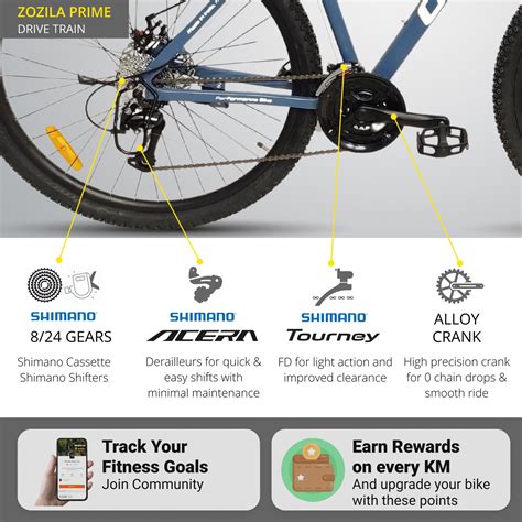 Zozila Prime Mountain Bike - Alloy Frame, 8 & 24 Shimano Acera Gears ...