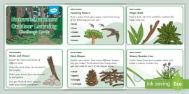 Outdoor Maths Challenge Cards | Maths Activities - Twinkl
