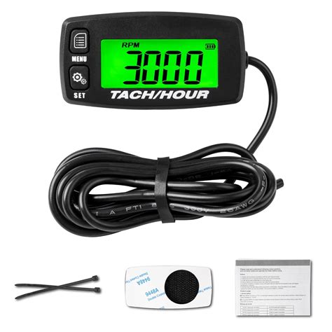 NInE-ROnG Self-powered digital tachometer, operating hour counter, inductive maintenance ...