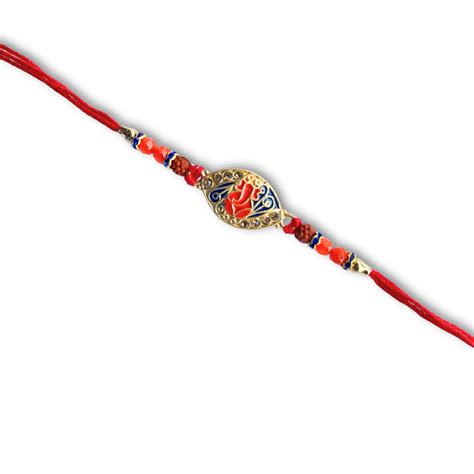 Ganesh Rudraksha Rakhi with Cadbury Dairy Milk Chocolate Bar , 21 g ...