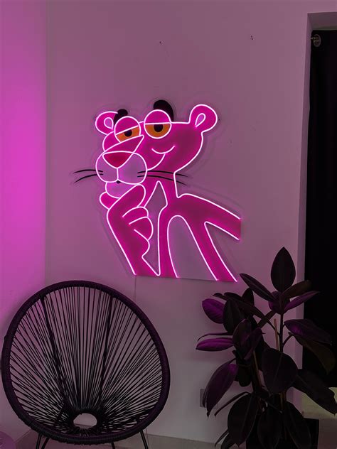 Pink Panther Neon Sign Pink Panther Decor Custom Neon Signs Panther Led ...