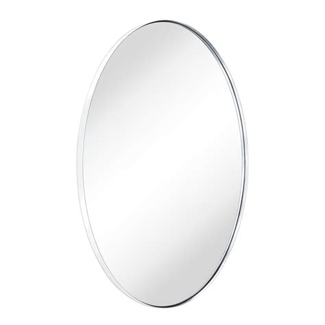 TEHOME Oval Chrome Bathroom Mirror 24" x 36" Metal Framed Vanity Mirror ...