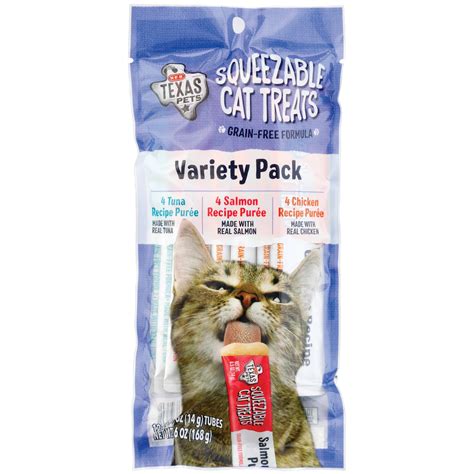 H-E-B Texas Pets Squeezable Cat Treats - Tuna, Salmon & Chicken Variety ...