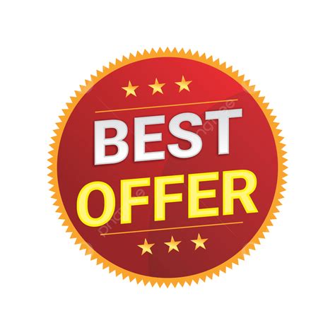 Best Offers Logo Vector Illustration Red Banner Best Offer With Thumbs
