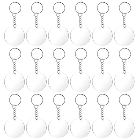 HEALLILY 1 Set Round Acrylic Keychain Blanks Acrylic Circle Keychain ...