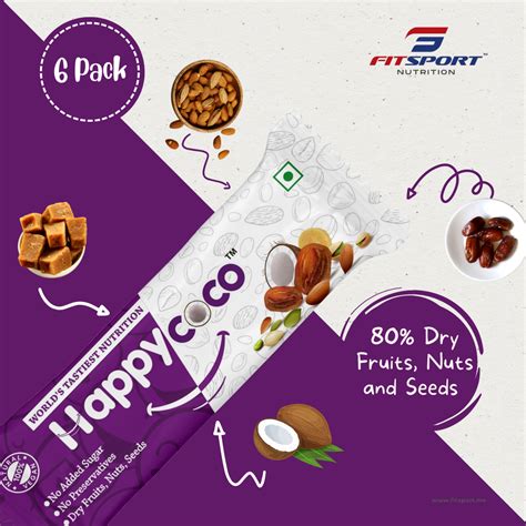 Buy FitSport Happy Coco Vegan Snack Healthy Bars – FitSport Nutrition