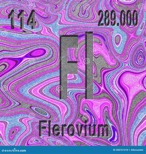 Flerovium Fl Chemical Element. Flerovium Sign With Atomic Number. Chemical 114 Element Of ...