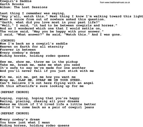 Lyrics Garth Brooks Rodeo