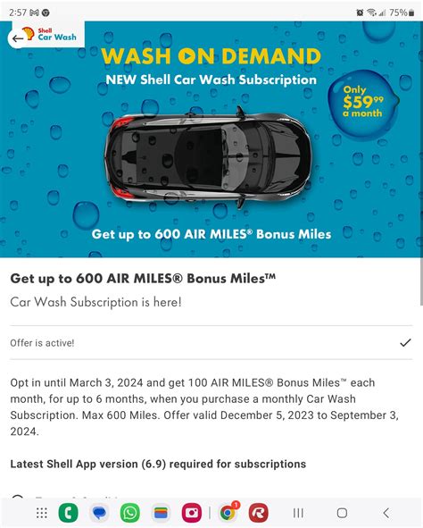 [Shell] $59.99/month (1 per Day) Shell Car Wash + 100 Bonus Air Miles ...