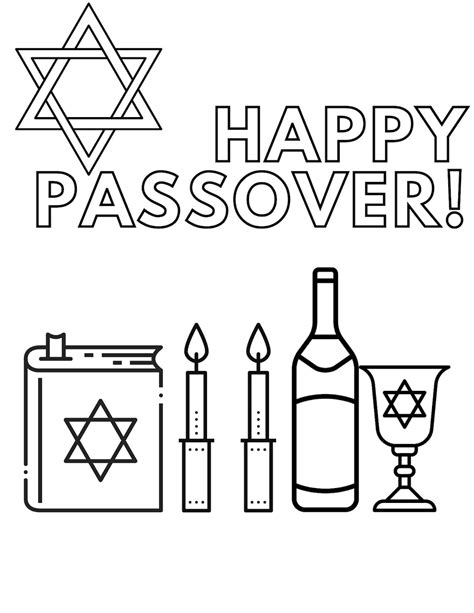 Passover Coloring Pages, Passover Printables, Jewish Coloring Pages, Pesah Coloring Page, Jewish ...