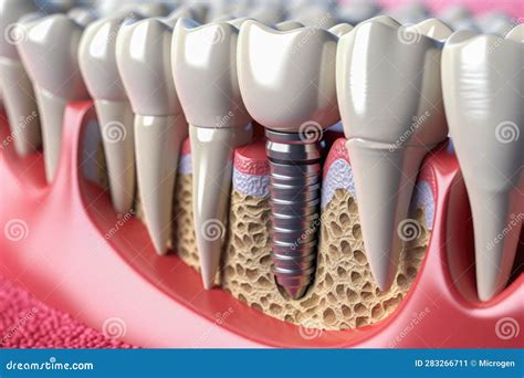 Dental Implant Bone Integration or Osseointegration Stock Illustration - Illustration of rate ... - dental implant images