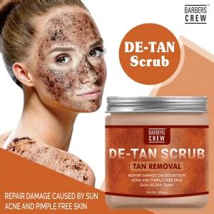 Barbers Crew Premium De-Tan Face Scrub,Tan Removal Face Scrub for ...