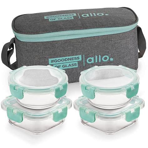 Buy Allo Food Safe Glass Lunch Box with Breakfree Detachable Lock ...