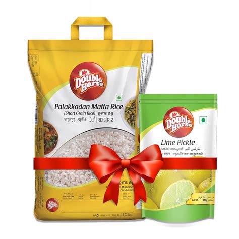 Double Horse Unda Matta 5Kg + Lime Pickle | Matta Rice |Nutritious Bran ...