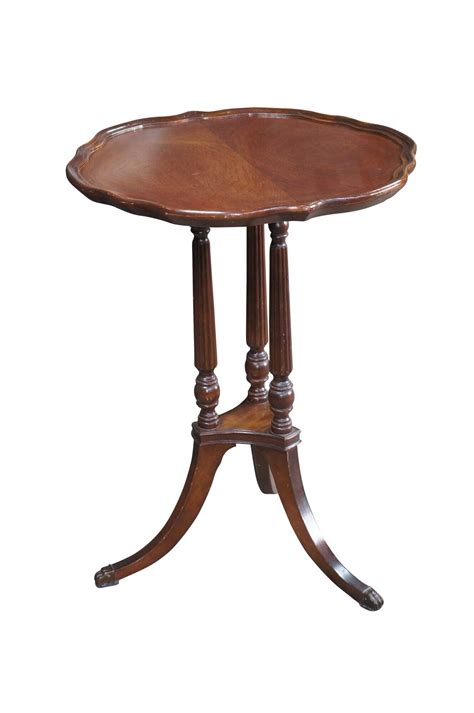 Mersman Mid Century Mahogany Scalloped Fluted Pie Crust Pedestal Stand ...