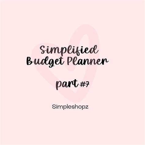 7-9 Simplified Budget Planner - Etsy