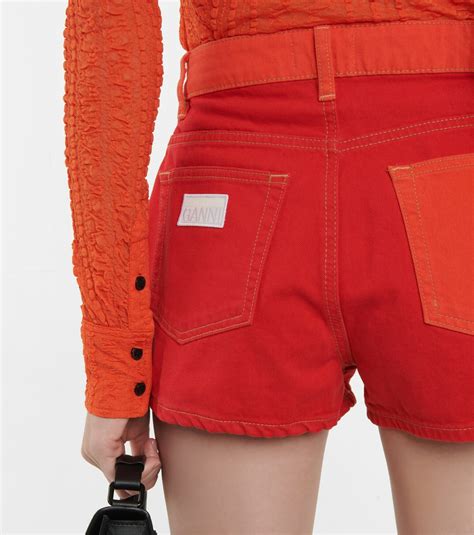 Ganni - High-rise denim shorts GANNI