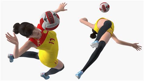 Young Chinese Woman Volleyball Player Pose 3D | 3D Molier International