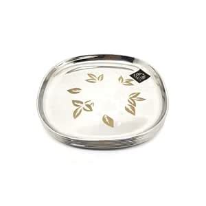 Buy NYRA® Stainless-Steel Full-Size Lunch/Dinner Plates with Glossy ...
