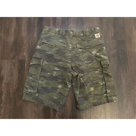 Carhartt shorts mens 34 green camo cargo canvas... - Depop