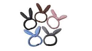 VEDAKSH Girl's Elastic Rubber hair clips Fabric Bunny Rabbit Ear Hair ...