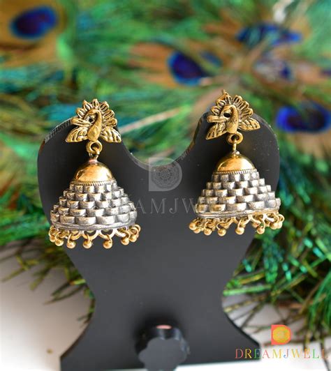 Two tone Peacock jhumkka dj-36252 – dreamjwell