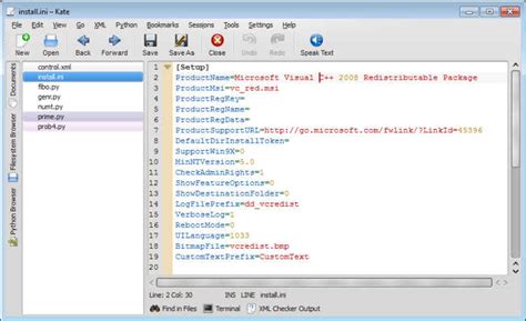 Windows KDE4: Kate (Text Editor)