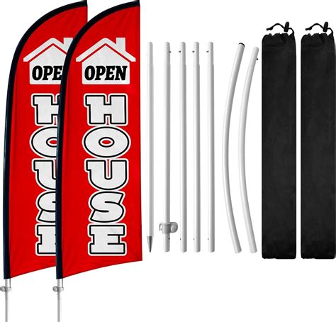 Amazon.com: 2 Pack Open House Flags, 8FT Open House Signs for Real ...