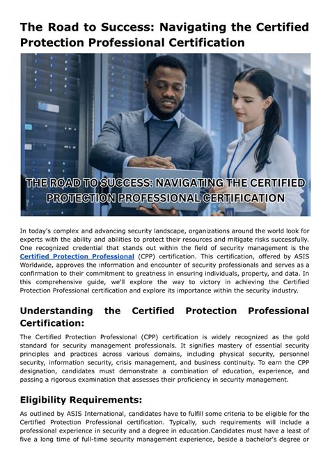 PPT - The Road to Success: Navigating the Certified Protection ...