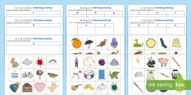j, v, w, x, y, z Initial Sounds Sorting Cutting Skills Activity