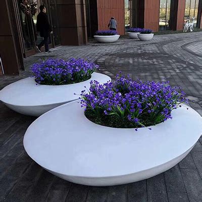 玻璃钢圆形创意花坛靠背树池_玻璃钢树池坐凳 - 杜克实业
