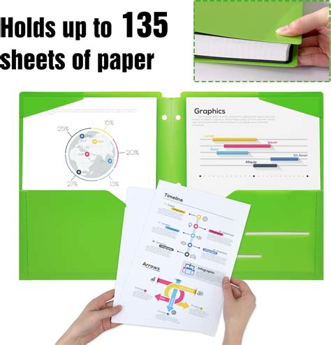 Buy EOOUT 8 Pack Pocket Folders with Clear Front Pocket for 3 Ring ...