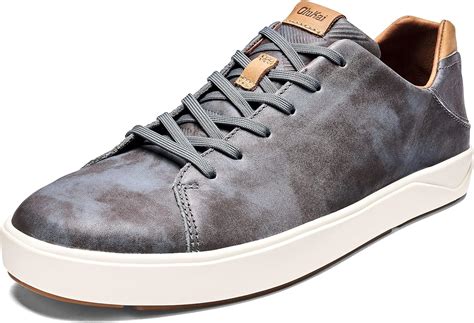OLUKAI Lae'ahi Li 'ILI Men's Leather Sneakers, Supple Full-Grain ...